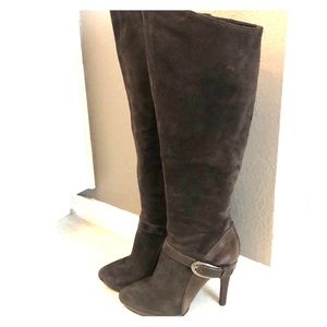 Brown Suede/Leather over the knee boots